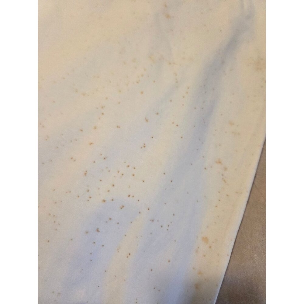 Antiq French White Cotton Duvet Cover Lace Trim 90x78 some spots - Picture 6 of 7